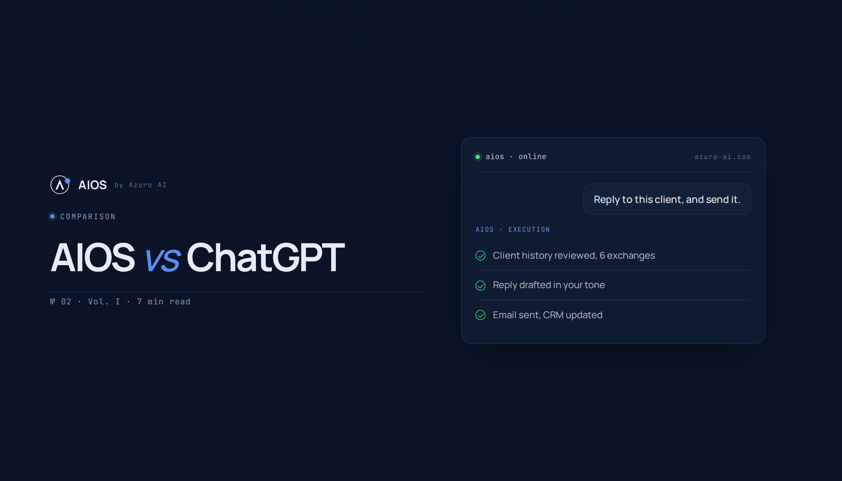 AIOS vs ChatGPT: Why an Assistant Isn't Enough for Your Business